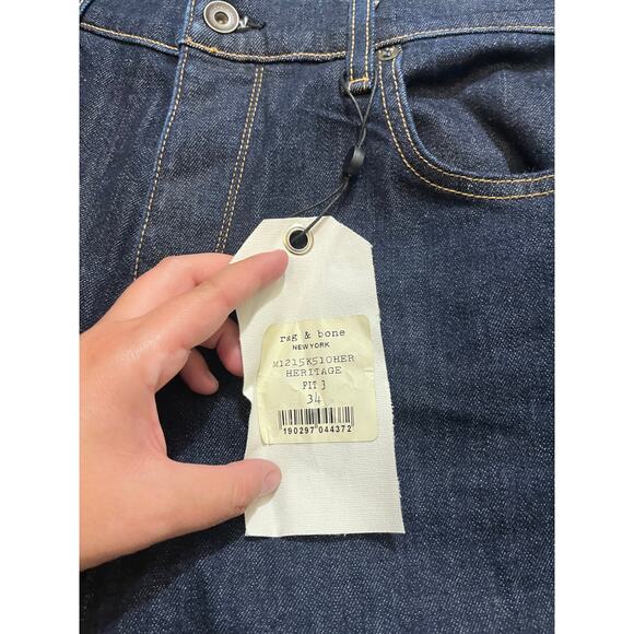 NWT Rag & Bone Fit 3 Classic Men's Jeans Button Fly Heritage Dark Wash Size 34 - Picture 2 of 11